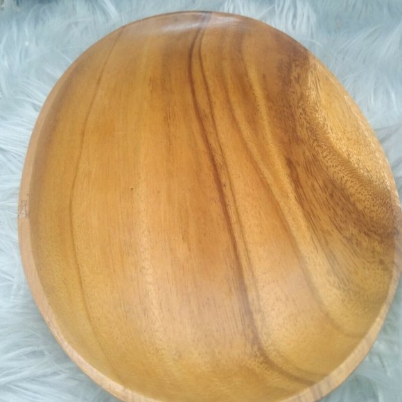 MCM Monkey Pod Rolling Natural Wood Tray 14"  Catch-all, Dresser, Foyer Décor - Picture 1 of 8